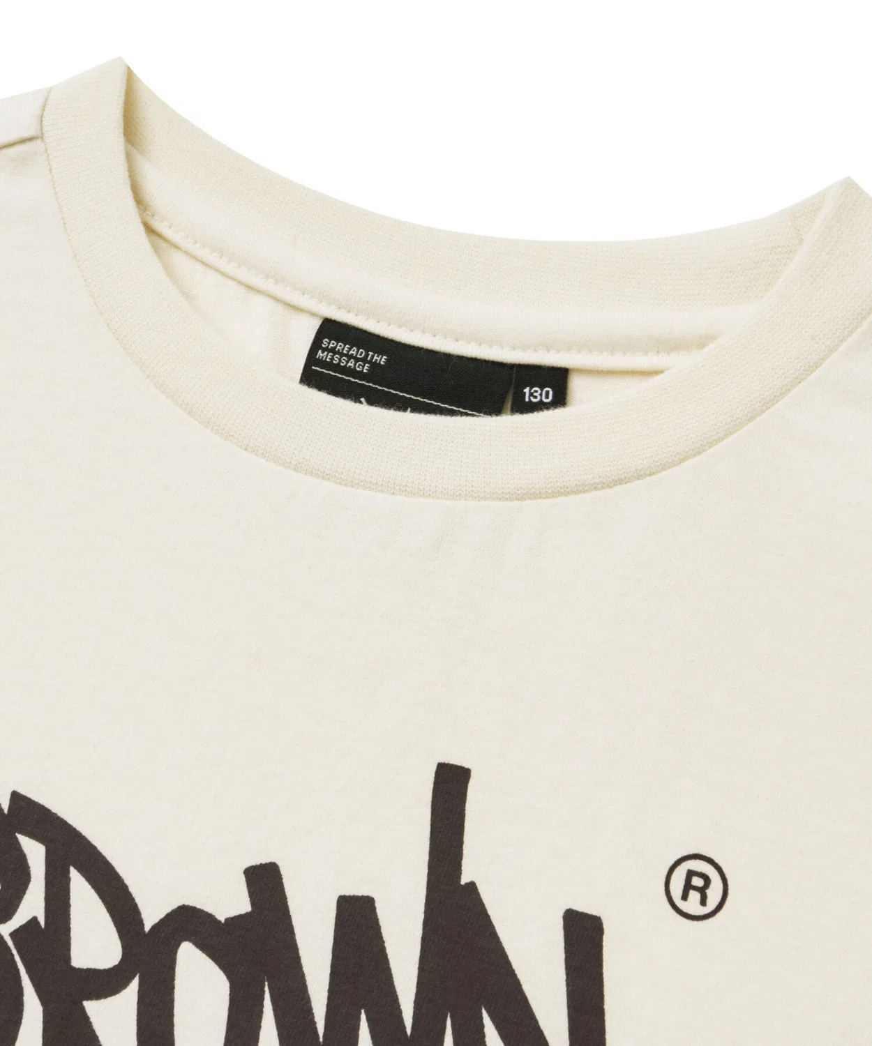 Детская кремовая футболка Kids Delivery Tag Tee от Brownbreath Kids — фото 4