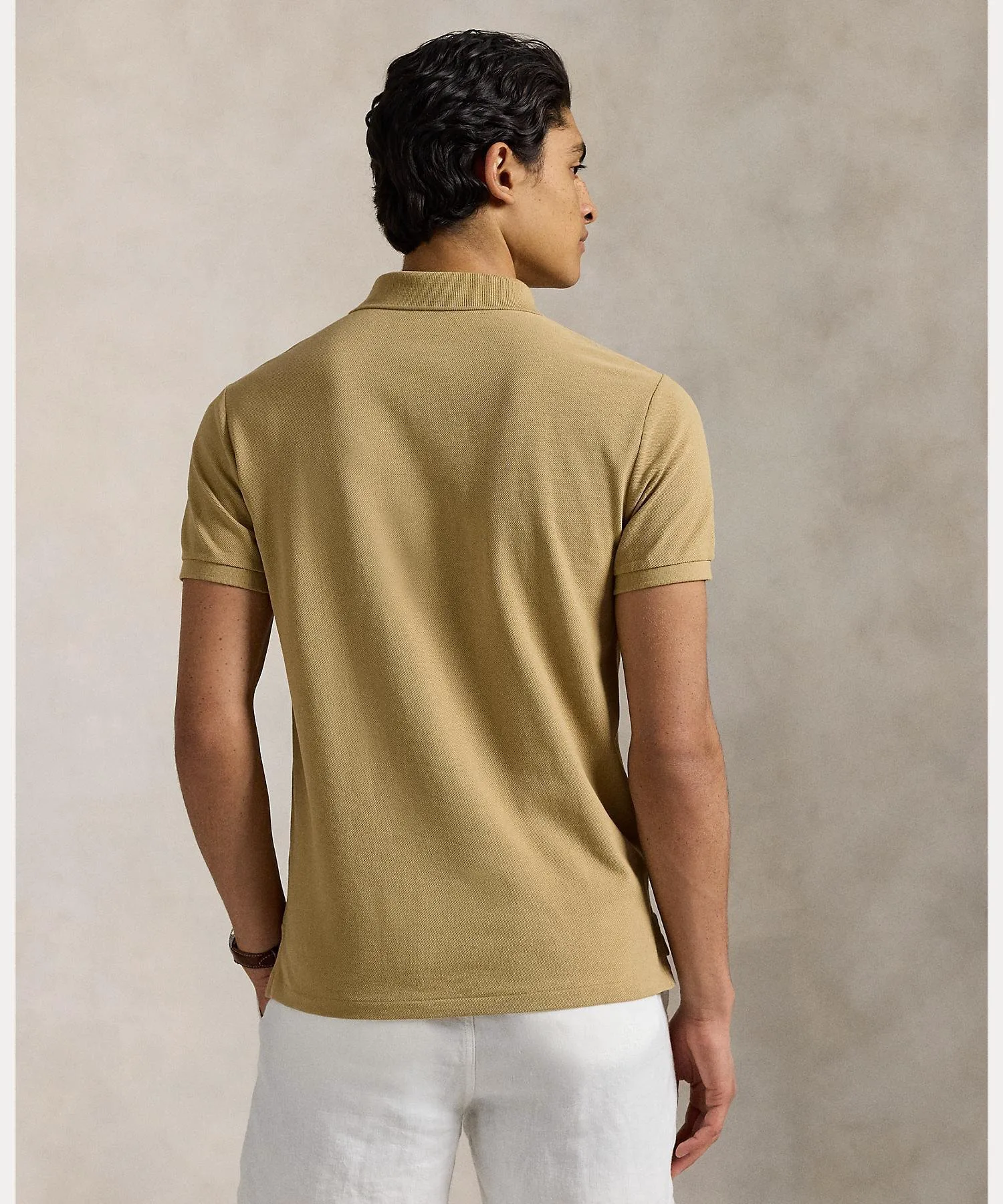 Поло-рубашка из сетчатой ткани приталенного кроя, сшитая. Polo Ralph Lauren, 260 Brown — фото 4