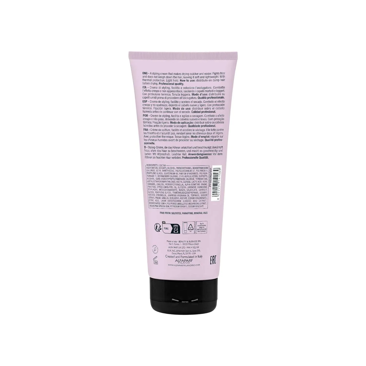 Крем для укладки волос Alfaparf Milano Semi di Lino Style & Care Blow Dry Cream - Легкая фиксация - Крем для укладки волос для всех типов волос - Термозащита (200 мл) — фото 2