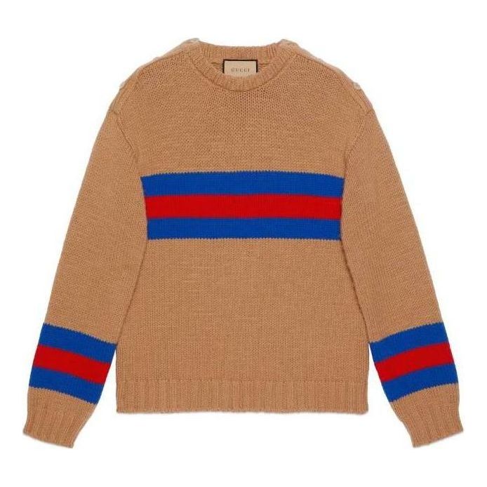 

Свитер Gucci Wool Mohair Sweater With Web Intarsia 'Camel', желто-коричневый