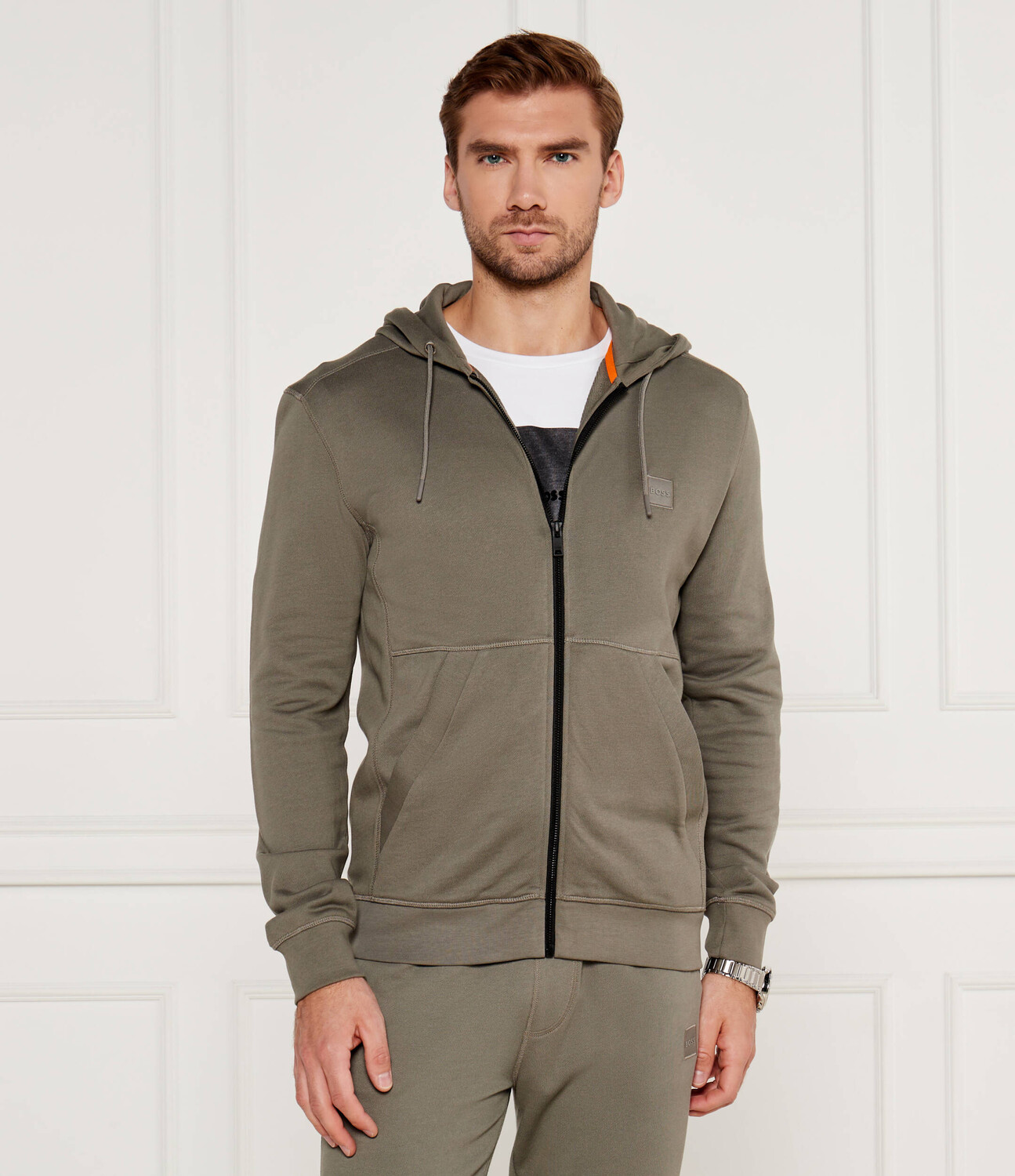 

Толстовка BOSS ORANGE Zetalky Regular Fit, оливково-зеленый