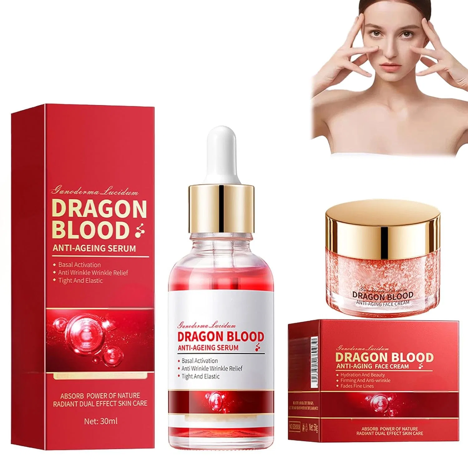 Набор Beslibate — Укрепляющий крем для лица 50 г и сыворотка от морщин «Dragon Blood» 30 мл — фото 2