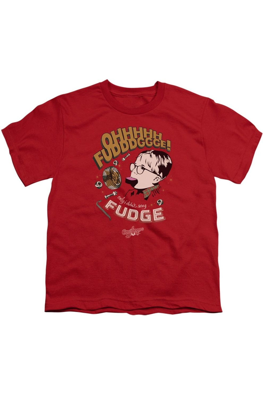 

Футболка с коротким рукавом для детей "Рождественская история" Fudge Gildan, красный