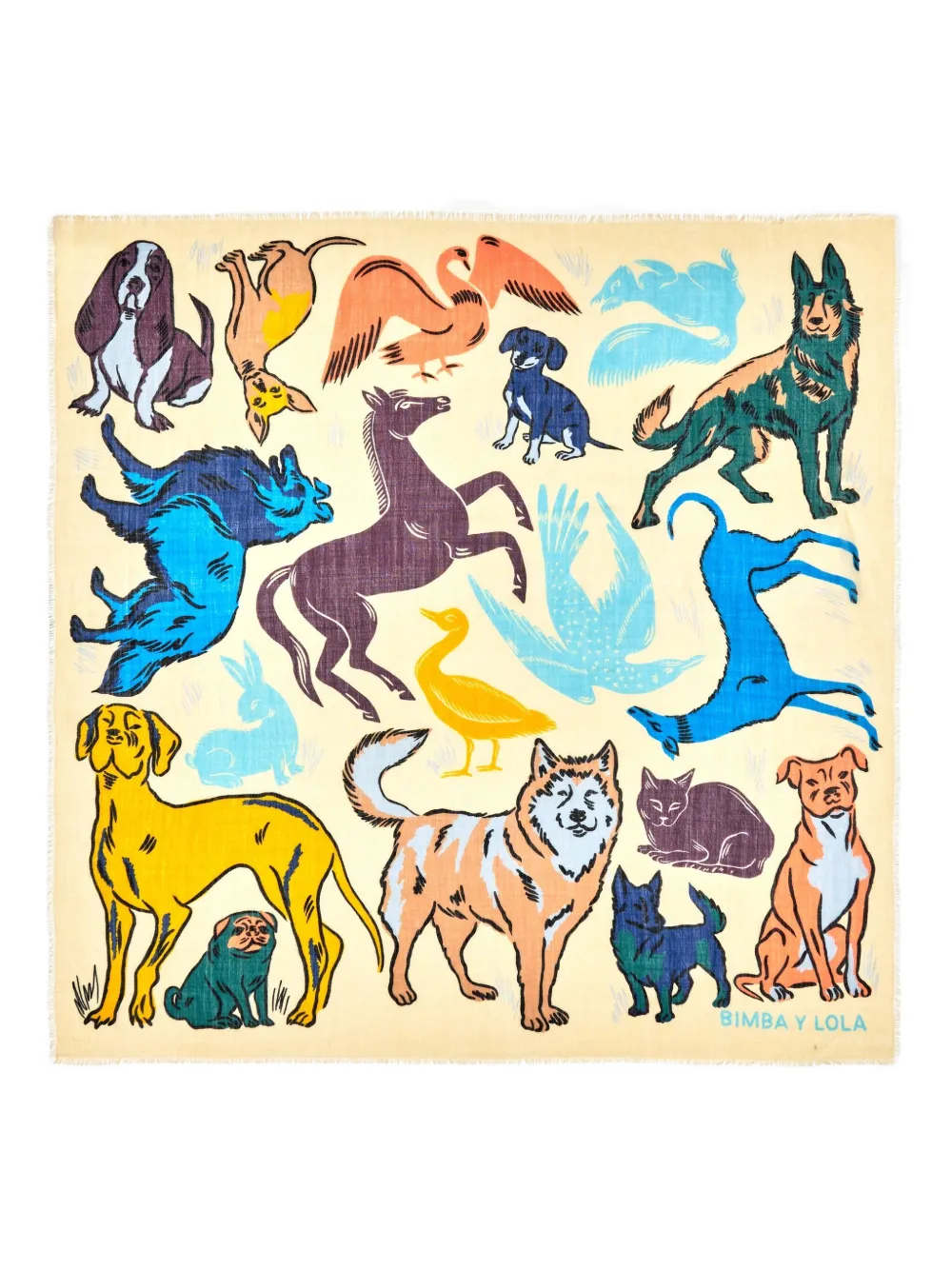 

Шарф с анималистичным принтом и бахромой Bimba Y Lola, нейтральный