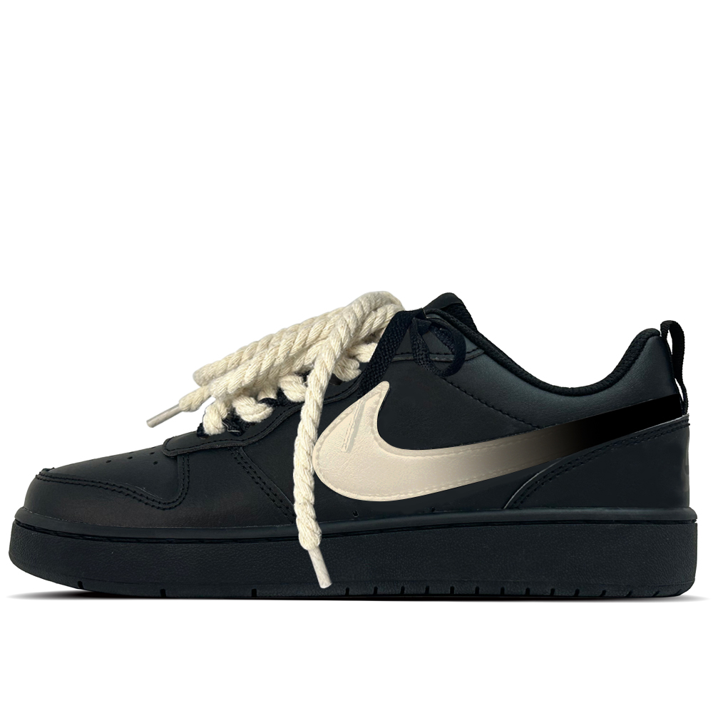 

Кроссовки для скейтбординга Court Borough Filled Sandwich Breads Slip Resistant Abrasion Resistant низкие детские Nike, черный