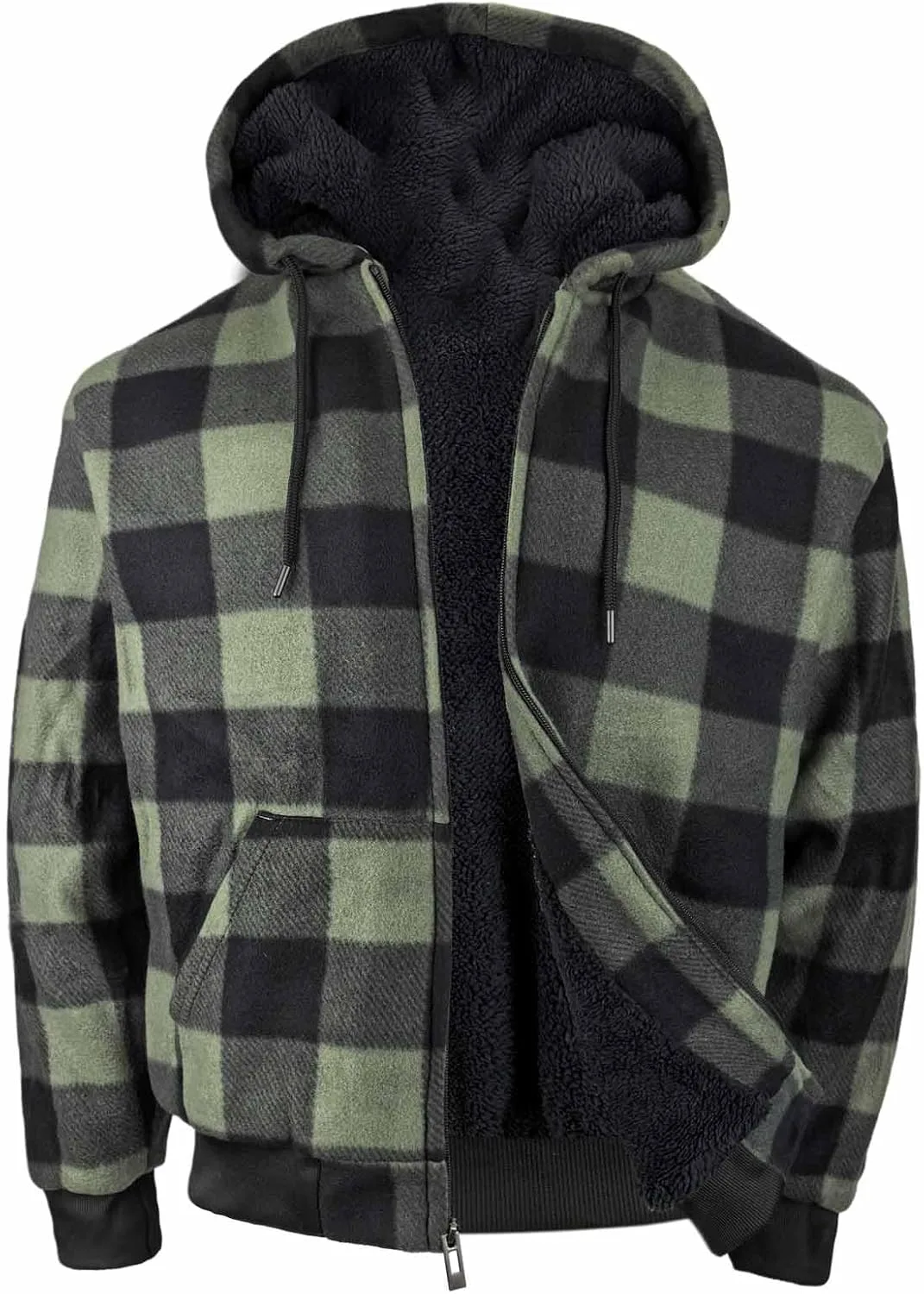 

Толстовка с капюшоном Heavyweight для мужчин, Zip Up, Sherpa Fleece Lined Butygity