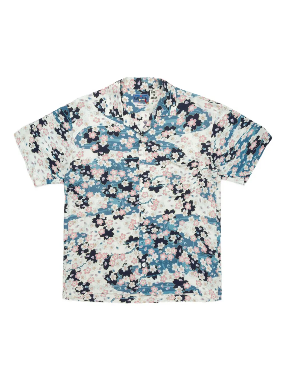 

Рубашка Nagare Sakura Blue Blue Japan, белый