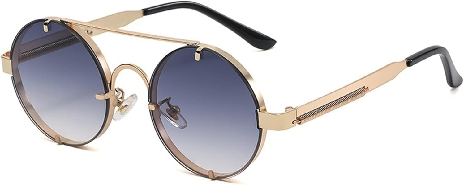 

Солнцезащитные очки XINXIN в ретро-стиле с круглой металлической оправой в стиле панк, декоративные очки для отдыха на природе, для мужчин и женщин (Цвет: A, Размер: Средний), A