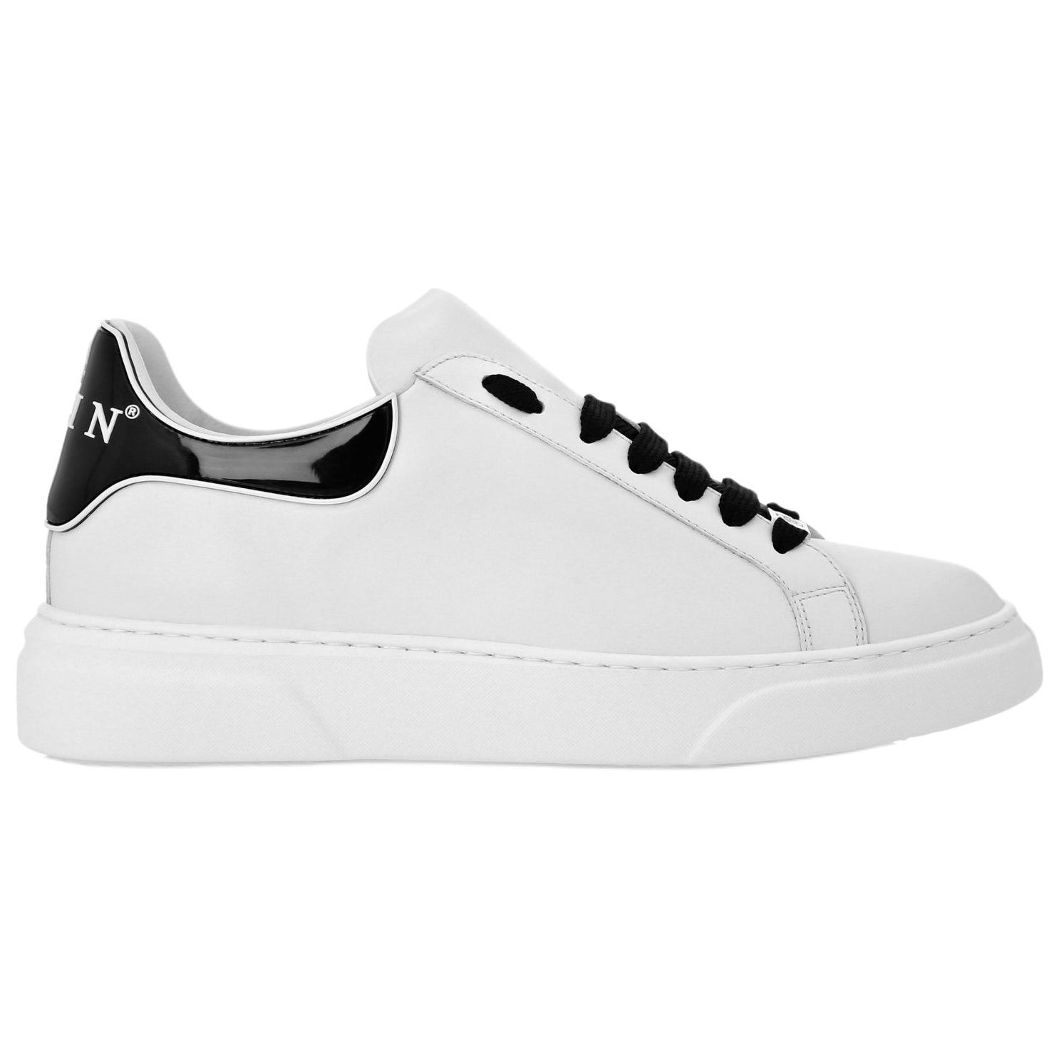 PHILIPP PLEIN Кожаные низкие кеды Unisex White — фото 3