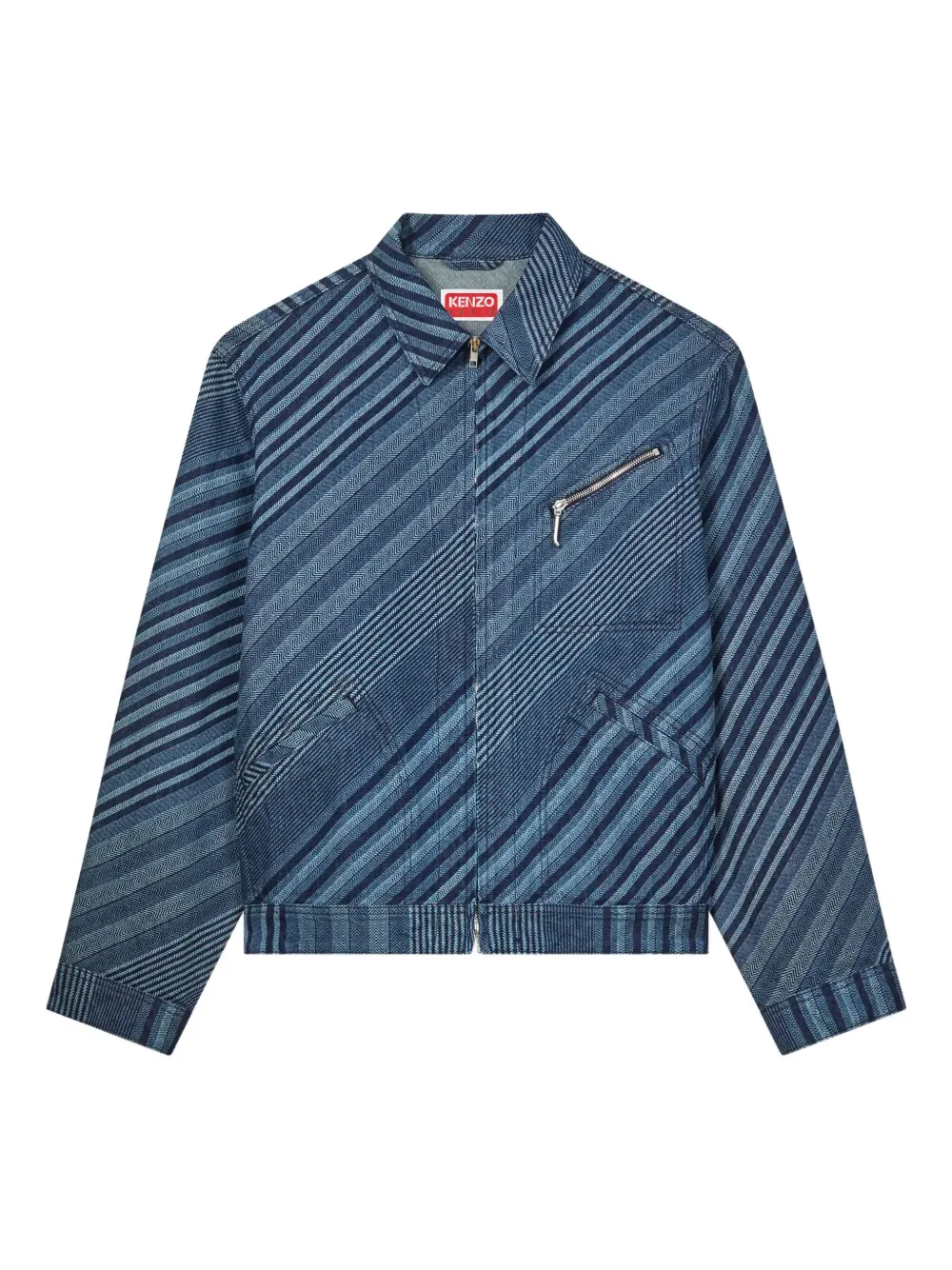 

Хлопковая куртка с диагональными полосами KENZO, синий