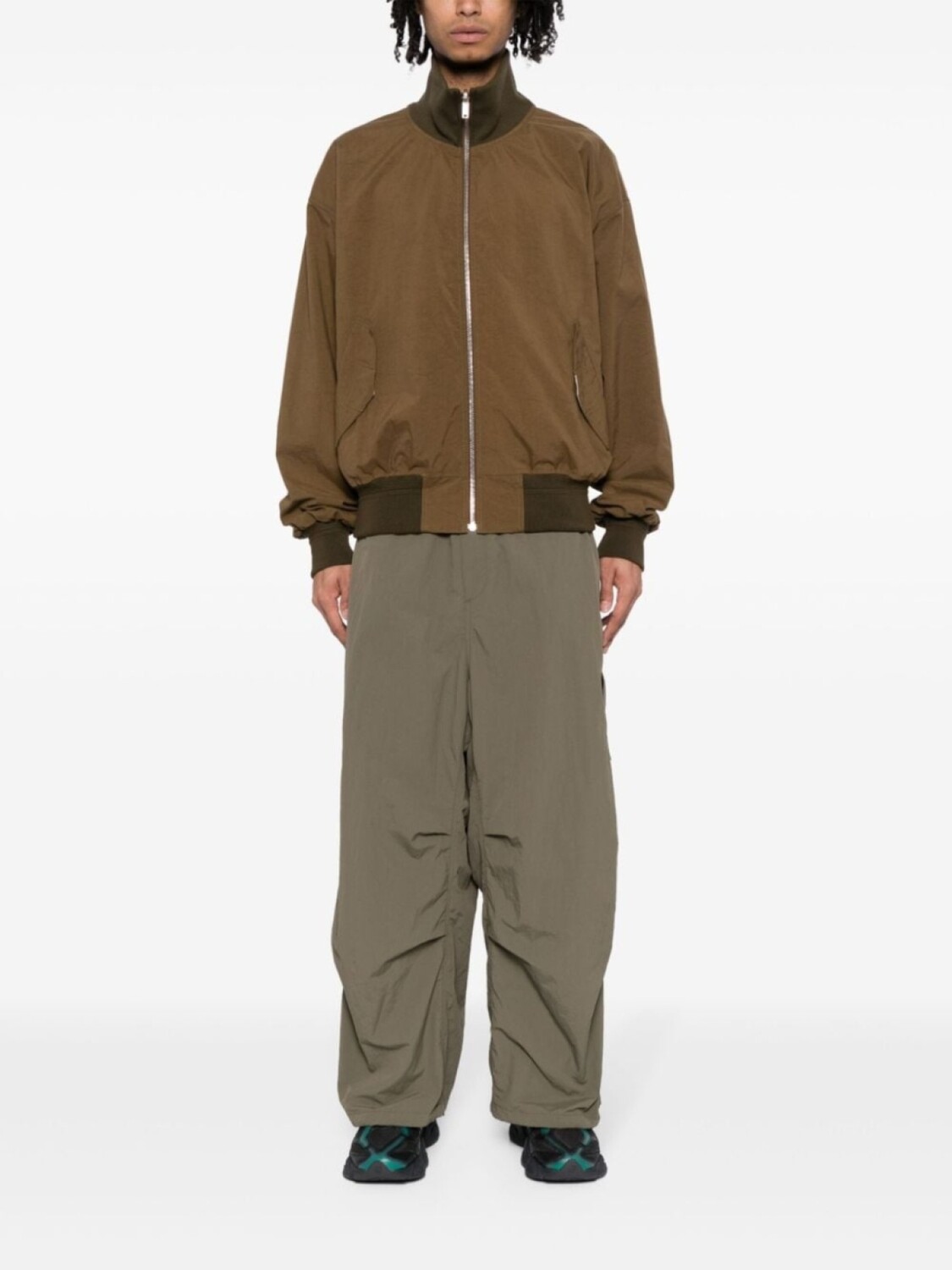 

Широкие брюки со складками A BATHING APE, зеленый