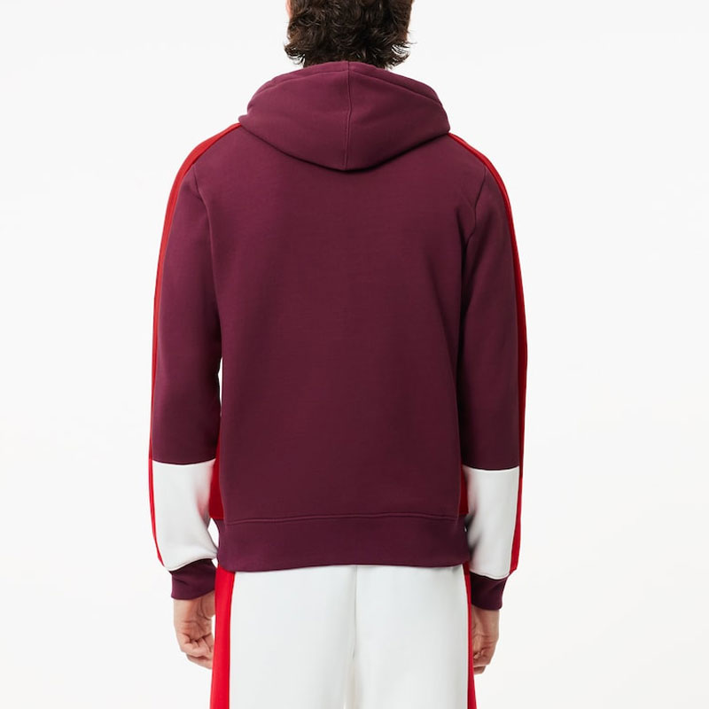 Свитшот мужской бордовый/красный LACOSTE, бордовый/красный/белый — фото 4