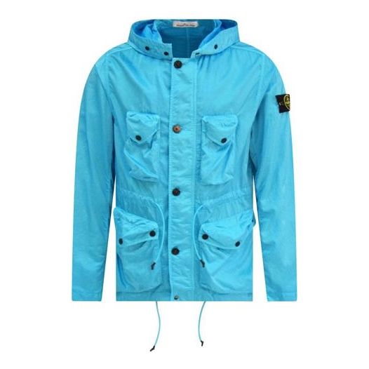 

Куртка logo patch drawstring hooded jacket 'blue' Stone Island, синий