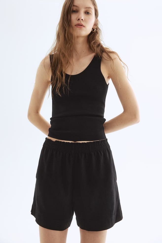 

Шорты из льняной смеси H&M, черный