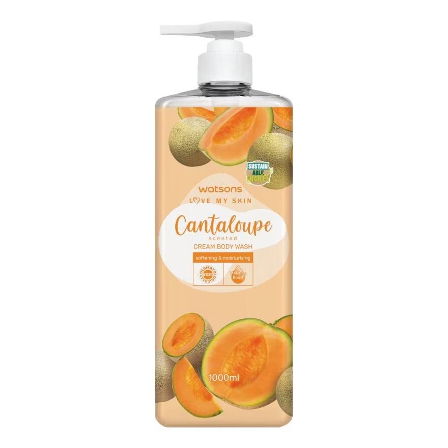 

Watsons Крем-гель для душа Love My Skin с ароматом канталупы, 1000 мл, Orange