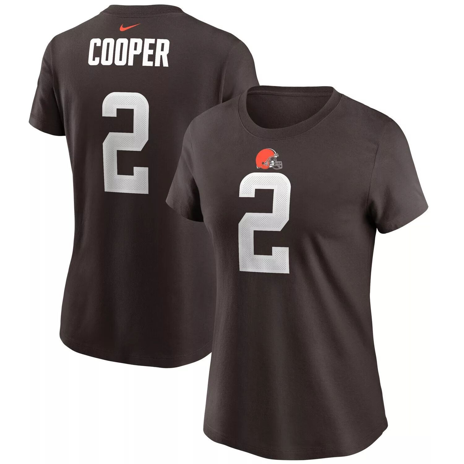 

Женская футболка Nike Amari Cooper Brown Cleveland Browns с именем и номером игрока Nike