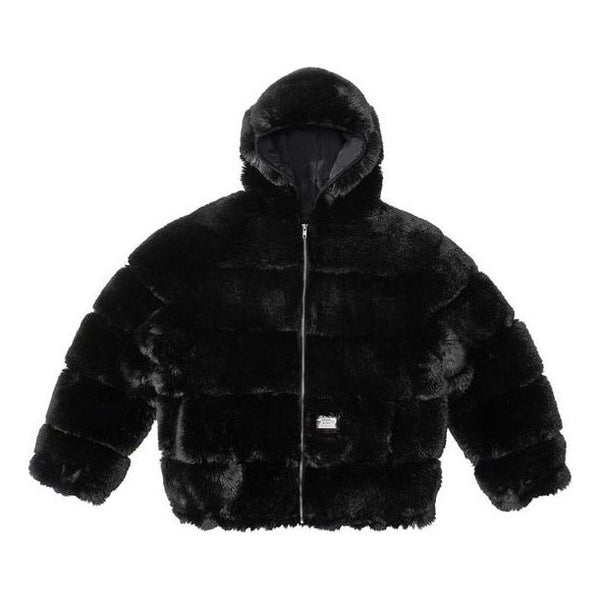 

Куртка x wtaps faux fur hooded jacket 'black' Supreme, черный