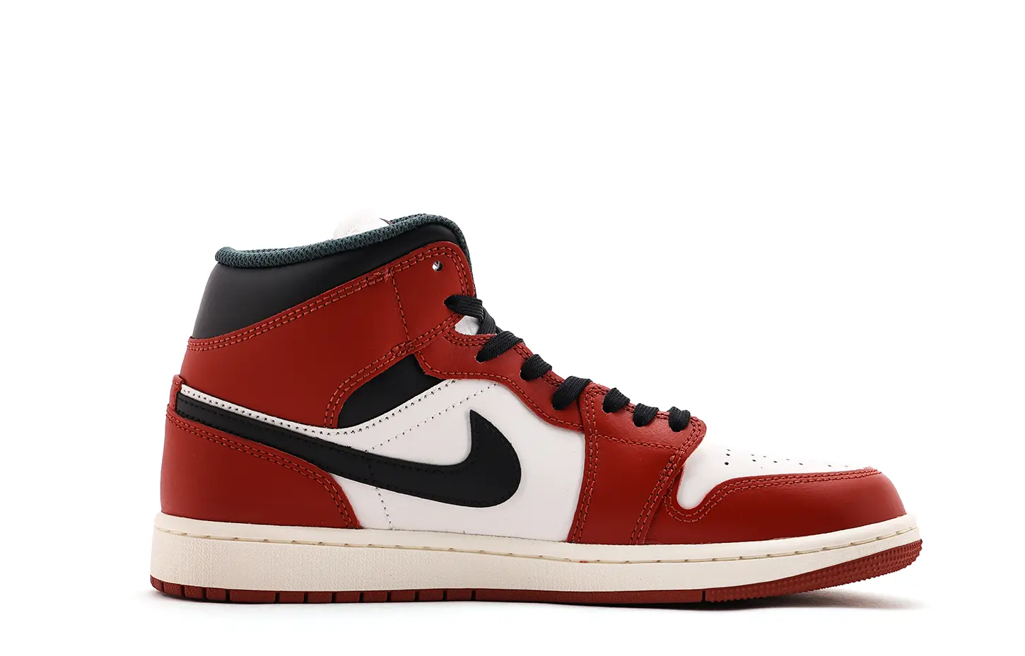 Air 1 амортизация, износостойкие кроссовки Mid top в винтажном баскетбольном стиле Unisex черно-красные Jordan, красный — фото 3