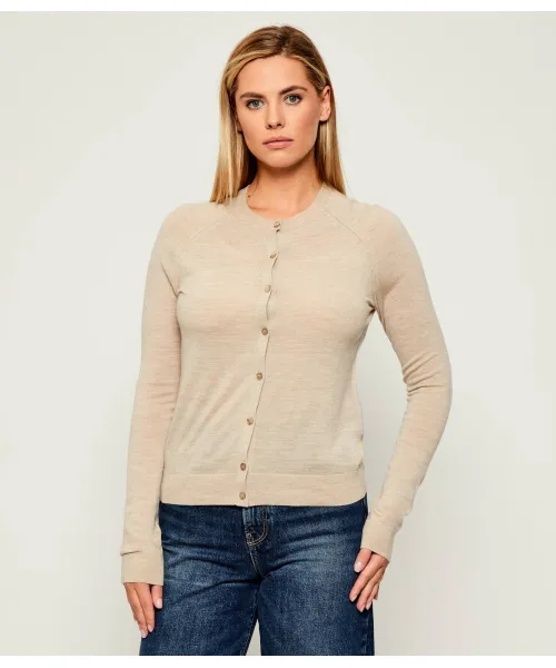

Шерстяной кардиган фонами Regular fit Boss, бежевый
