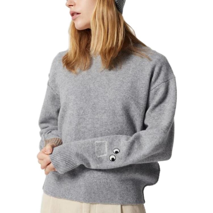 Женский свитер Uniqlo x Anya Hindmarch (светло-серый) — фото 3