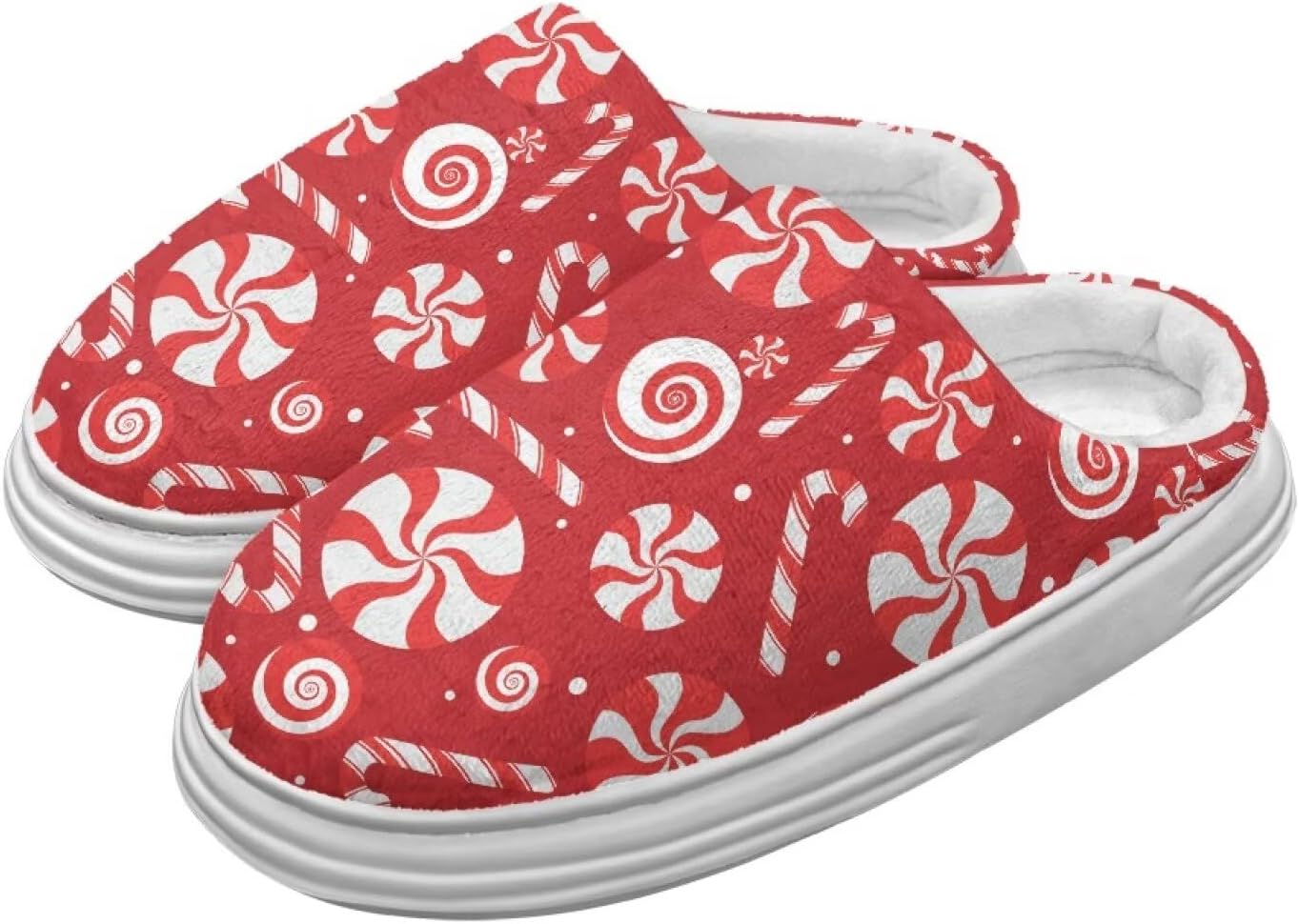 

Тапочки для женщин и мужчин, зимние шлепанцы, мягкие плюшевые пушистые домашние тапочки для улицы и дома Hechitok, Christmas Candy