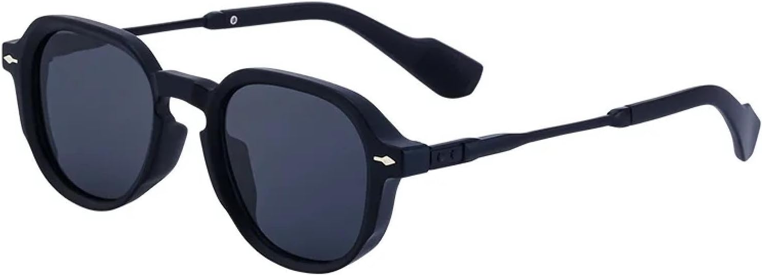 

Классические солнцезащитные очки с заклепками для женщин и мужчин, винтажные, панк, для активного отдыха, вождения, металлические, популярные, с защитой от УФ-излучения UV400 TVTBBVV, Black Black Black