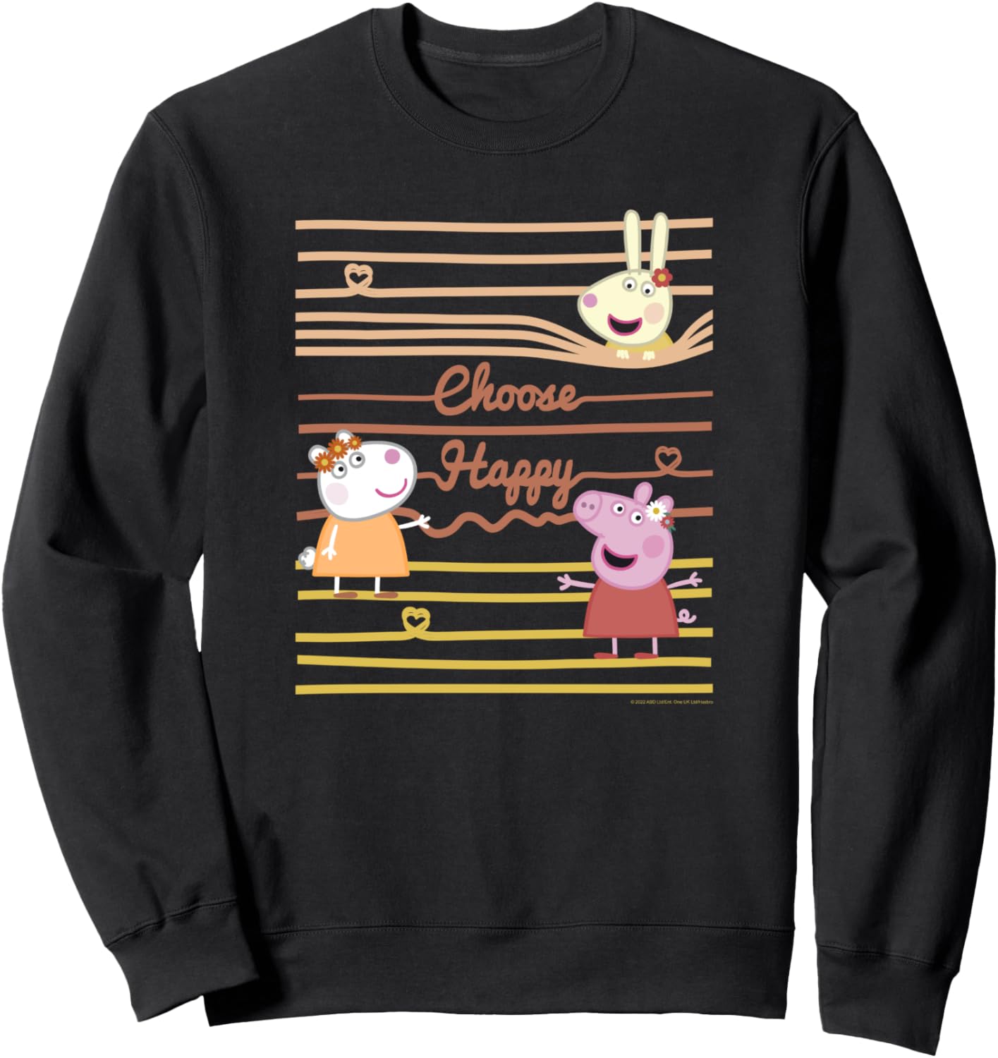 

Толстовка с надписью «Peppa Pig Choose Happy Line Art Italics Font Friend's Play», черная, Черный, Толстовка с надписью «Peppa Pig Choose Happy Line Art Italics Font Friend's Play», черная