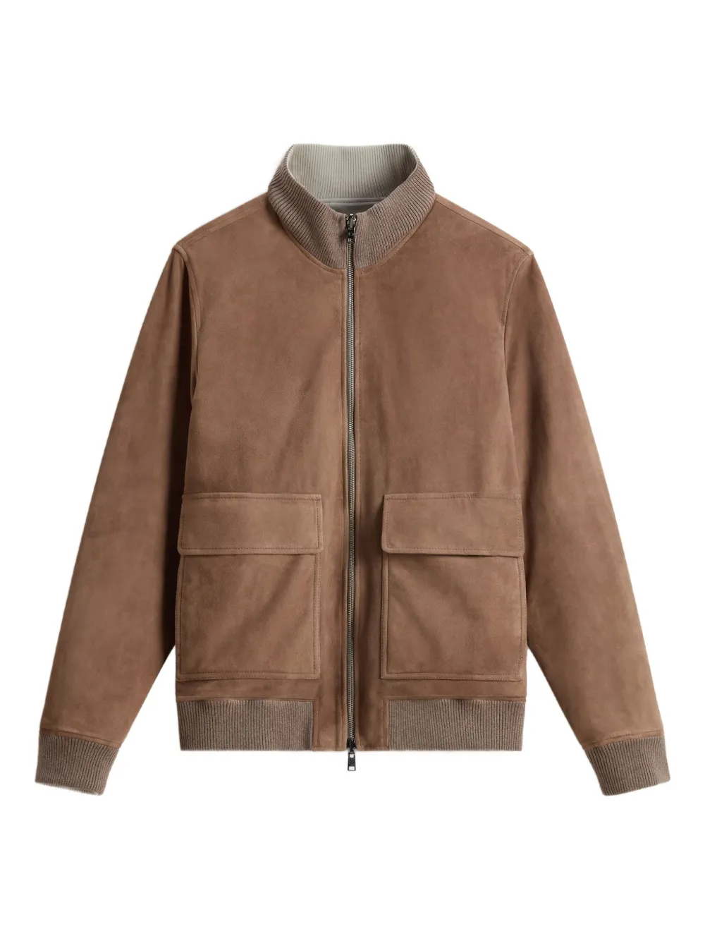 

Бомбер с манжетами в рубчик WOOLRICH, коричневый