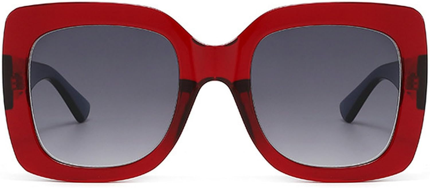 

Крупные квадратные солнцезащитные очки для женщин в винтажном стиле, роскошные солнцезащитные очки с градиентным покрытием, защита от УФ-излучения UV400, модные солнцезащитные очки для мужчин mincl, Red Gray