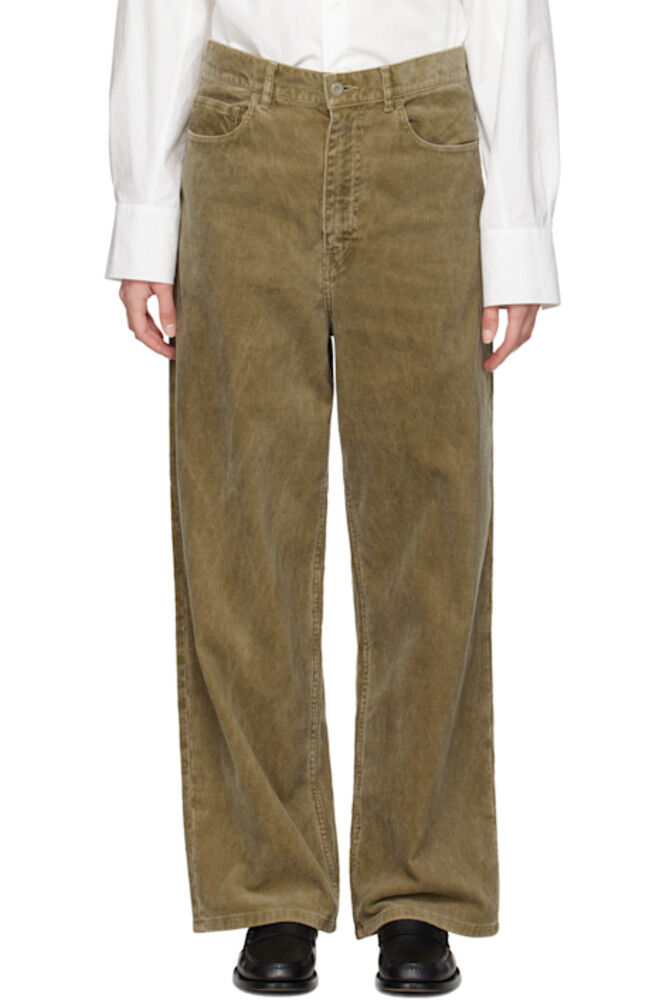 

Широкие брюки цвета хаки Finx Corduroy 5P AURALEE