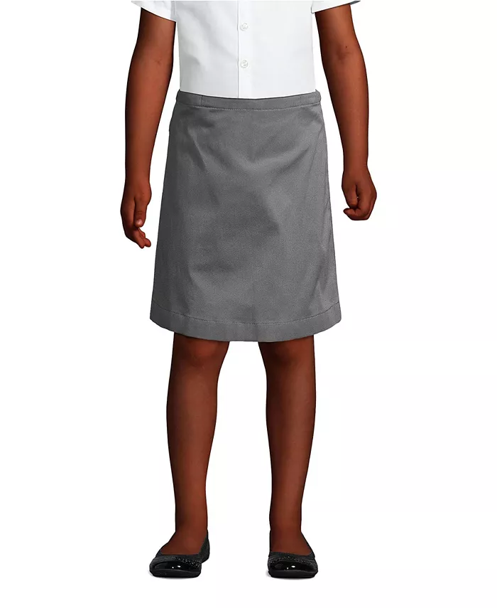 

Юбка-шорты Chino Top of the Knee для девочек больших размеров Lands' End, серый