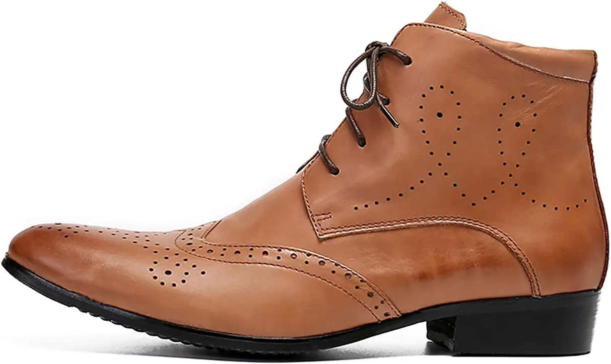 Мужские ботинки Santimon Chelsea Oxford из натуральной кожи с заостренным носком, шнуровкой, стильные, удобные, повседневные и формальные — фото 2