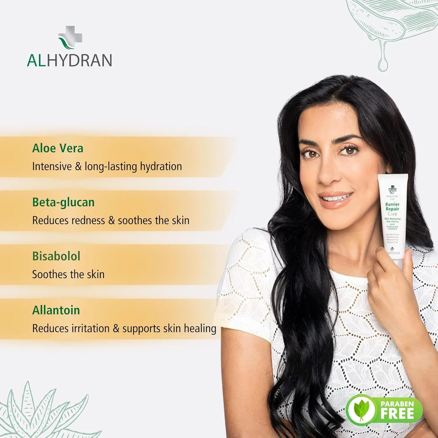 Крем для лица Alhydran — Средство для ухода за кожей Aftercare Skin Treatment с алоэ вера, 59 мл — фото 3