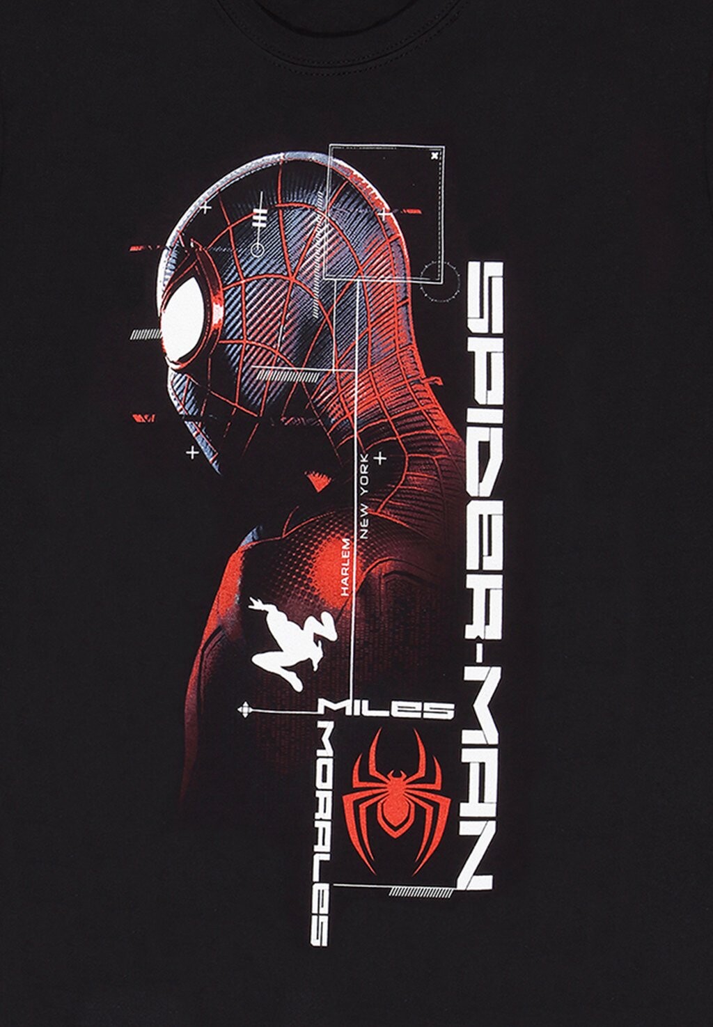 

Футболка с принтом MARVEL SPIDERMAN MILES MORALES SUIT SPECS Henry Tiger, черный