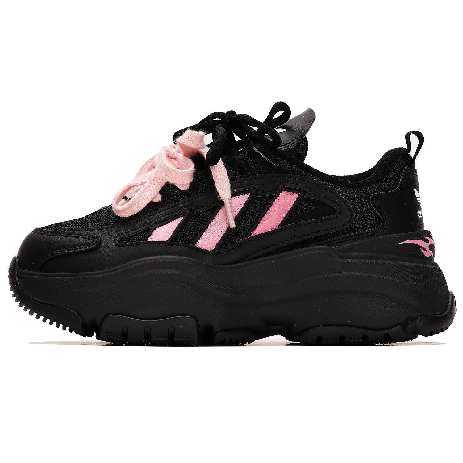 

Adidas Originals OZGAIA Slip Resistant Abrasion Resistant Low top Chunky Sneakers Unisex Black Pink