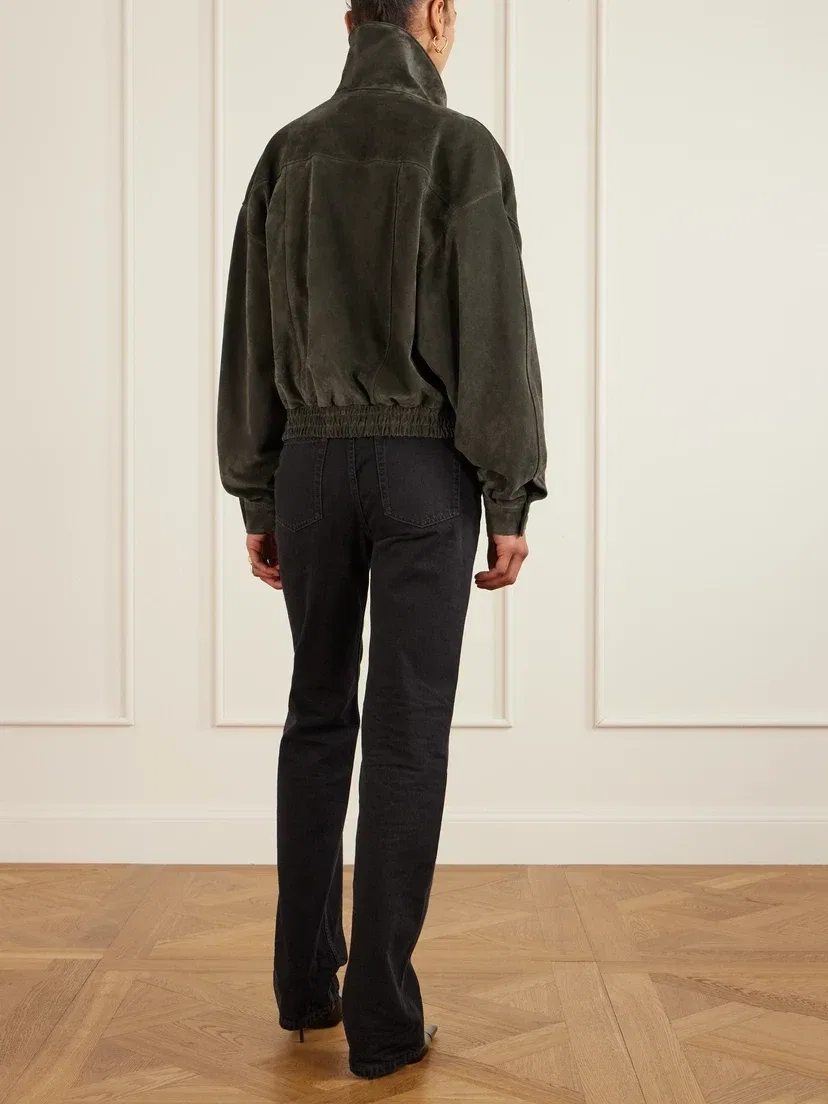 Замшевая куртка SAINT LAURENT, бирюзовый — фото 4