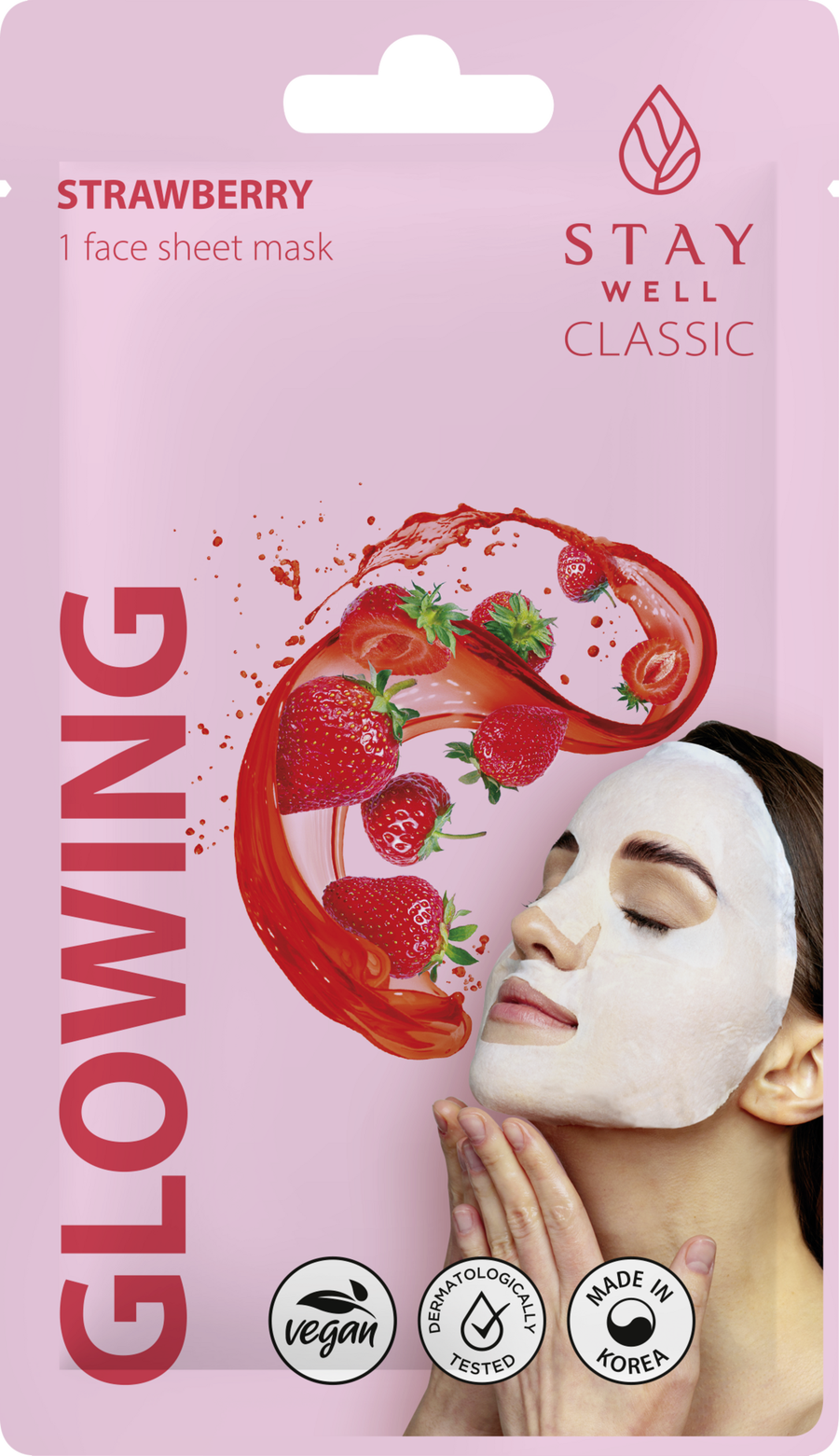 

Маска для лица STAY WELL Classic sheet mask - Strawberry Glowing