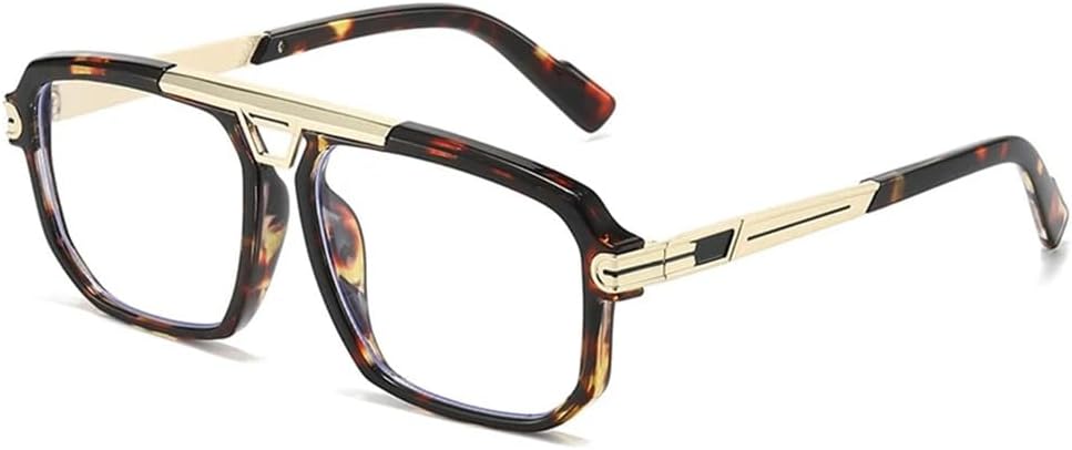 

Солнцезащитные очки UV400 с увеличенным градиентом и металлическим оправой, подходят для женщин и мужчин, для бега и занятий спортом на открытом воздухе UYPTK, Leopard Clear