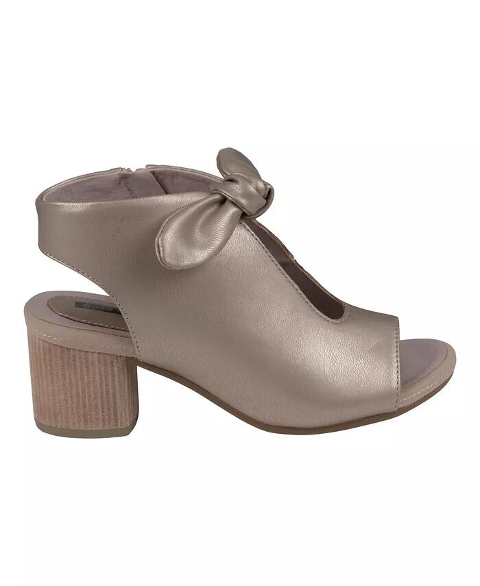 Женские модельные сандалии Kimora с узлом на блочном каблуке GC Shoes, золото — фото 2