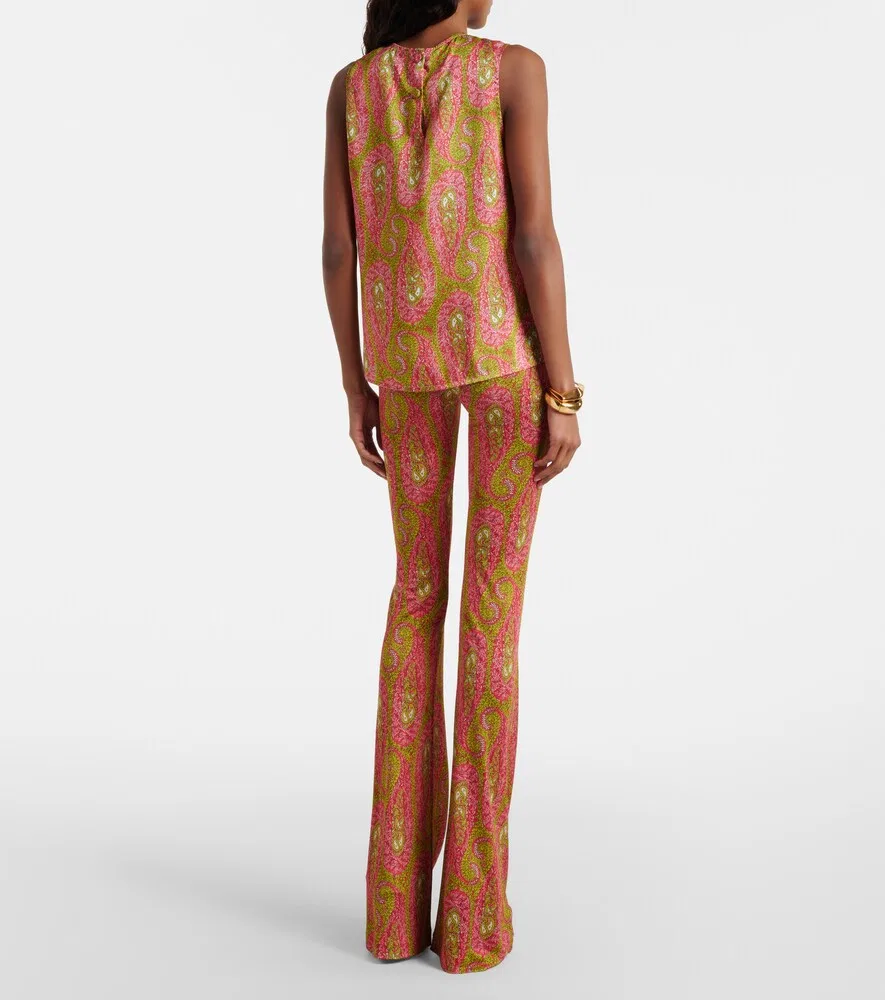 Расклешенные брюки с узором пейсли Etro, зеленый — фото 3