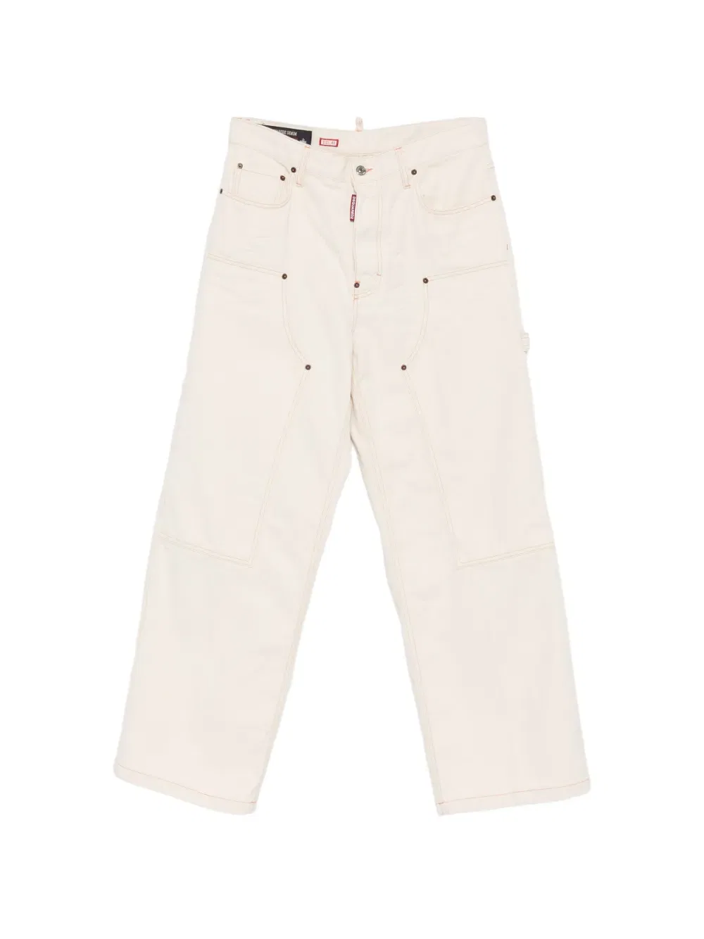 Джинсы с заклепками Dsquared2, нейтральный