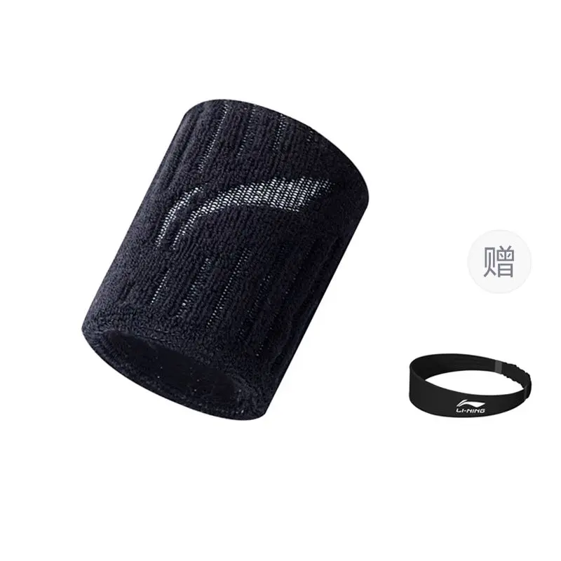 

LINING Теннисные баскетбольные напульсники дышащие термозащитные black/white cotton