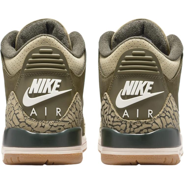 Jordan Air 3 Support Mid top детские баскетбольные кроссовки olive green для подростков — фото 4