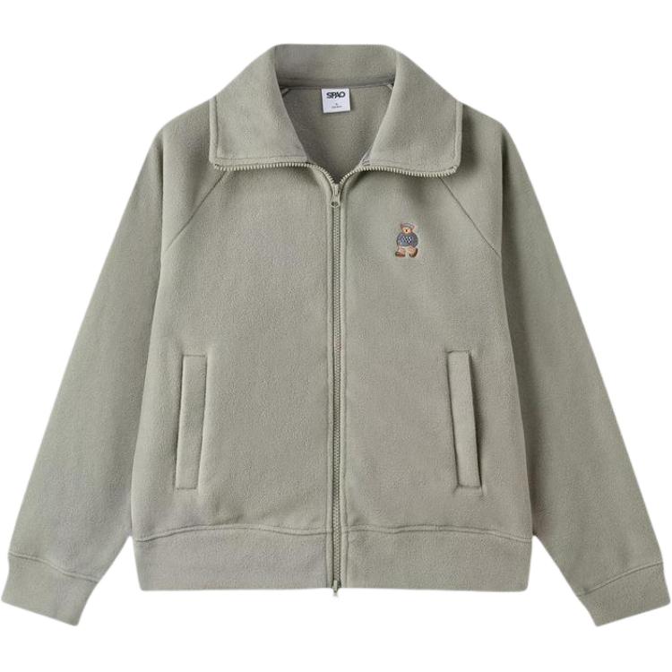 

Женская бархатная куртка с воротником стойкой Moderate SPAO, хаки