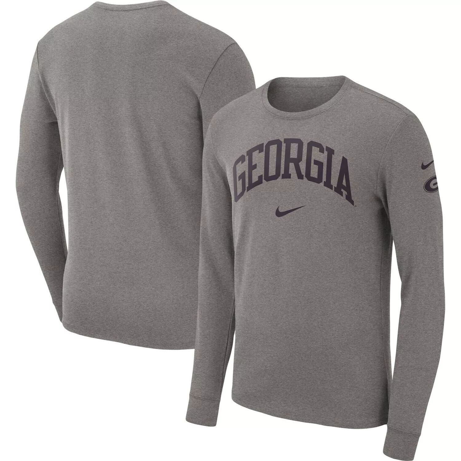 

Мужская футболка с длинным рукавом Nike Heather Grey Georgia Bulldogs Arch 2-Hit