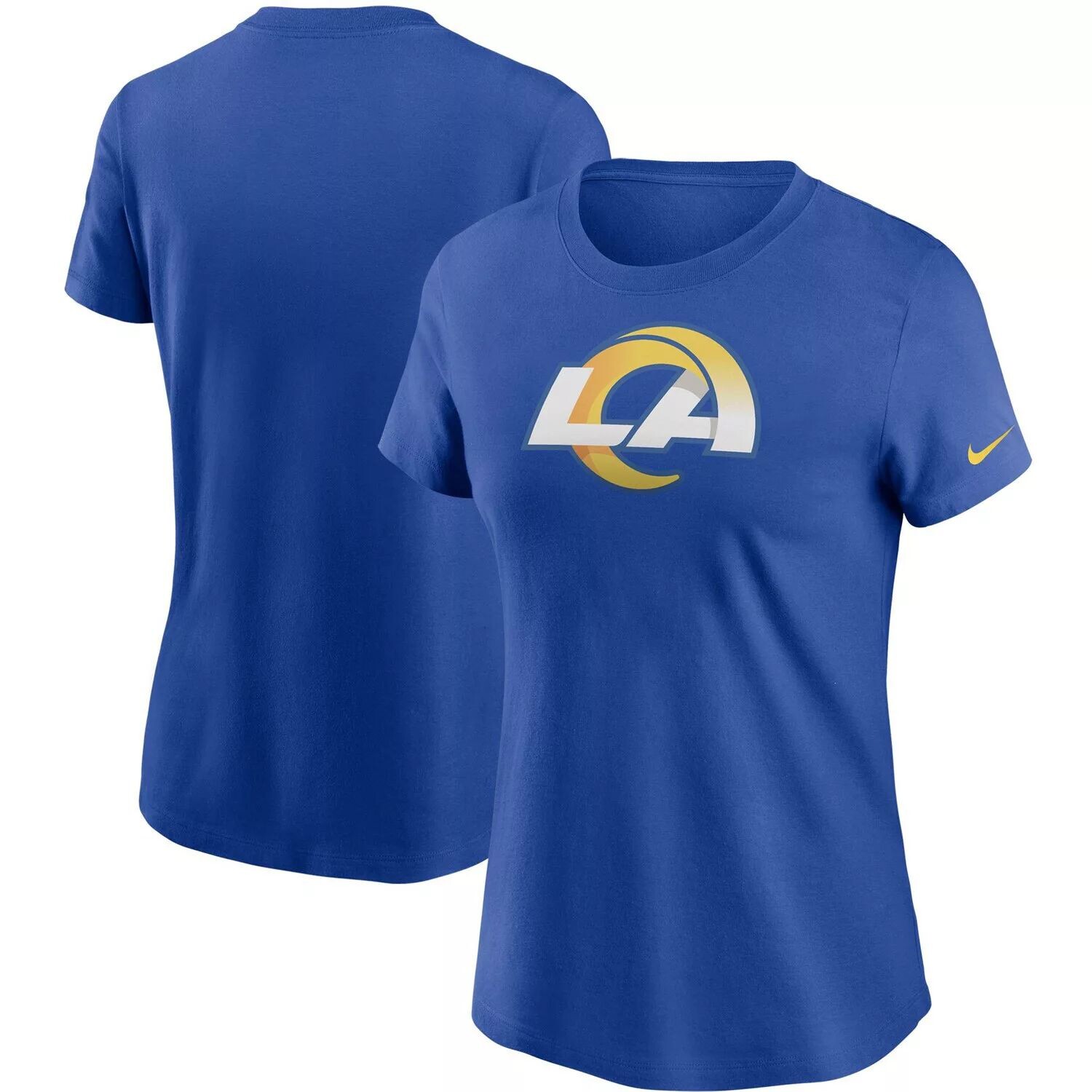 

Женская футболка Nike Royal Los Angeles Rams Essential с логотипом Nike
