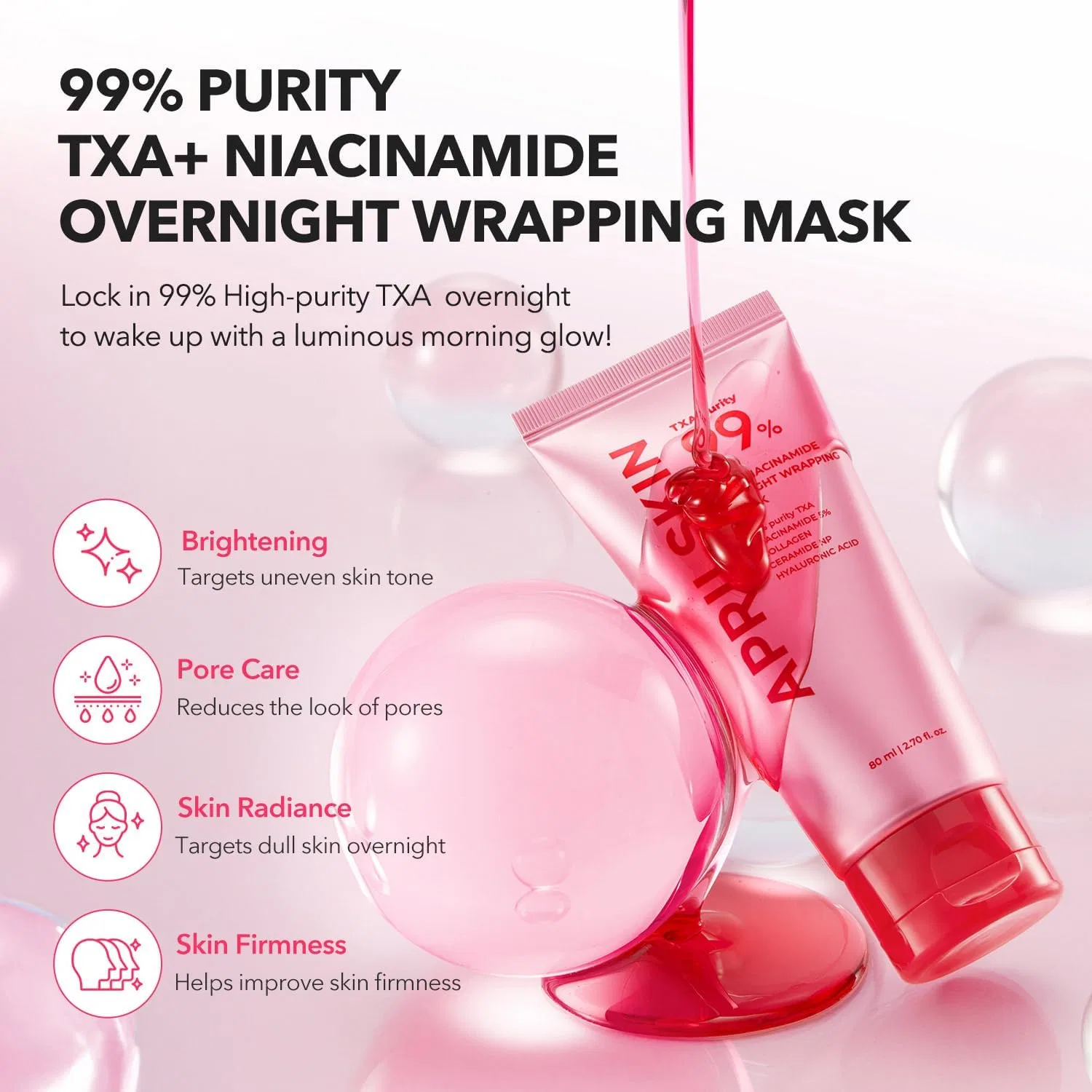 Маска для лица Aprilskin — Ночная TXA Niacinamide 99 Overnight Trapping Mask, 80 мл — фото 2