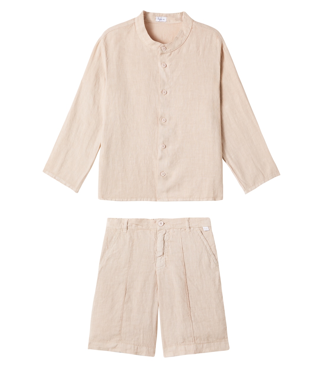 

Комплект из льняной футболки и шорт Il Gufo, бежевый