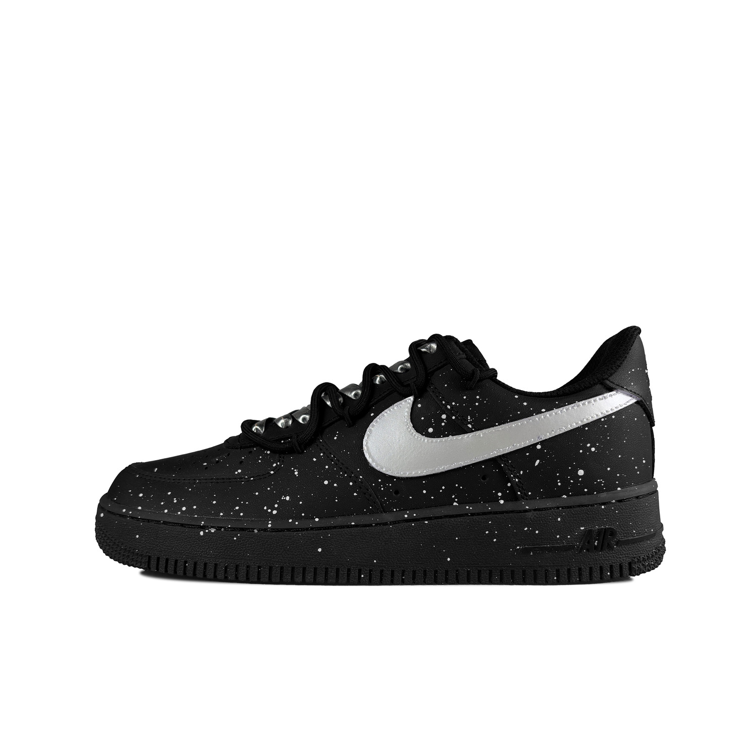 

Кроссовки Nike Air Force 1 противоскользящие износостойкие низкие для скейтбординга унисекс черно-серебристые, цвет Black Silver