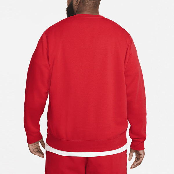 Толстовка Nike Sportswear Club Fleece Crewneck 'University Red White', красный — фото 4